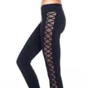 NWOT Kira Grace Romance Mesh Lace-Up Leggings Size XS